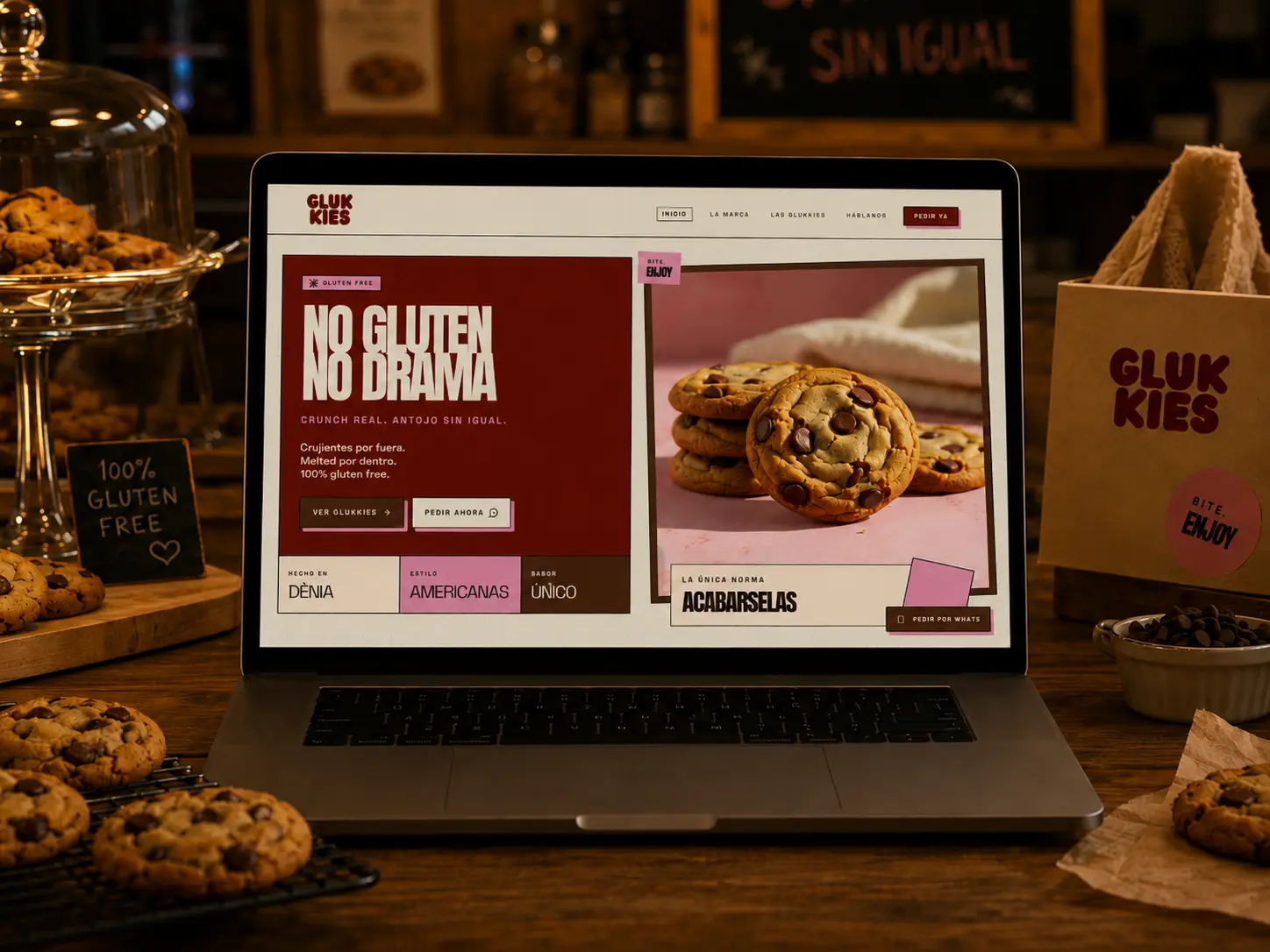 Mockup del proyecto Glukkies