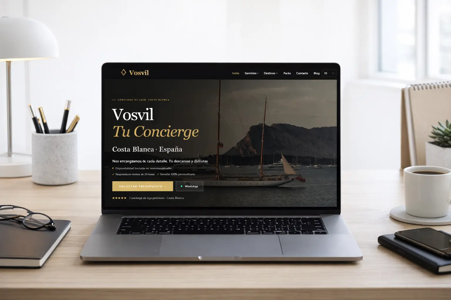 Caso de estudio de vosvil.com/es en tema claro